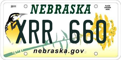 NE license plate XRR660