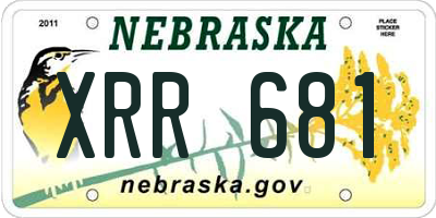 NE license plate XRR681