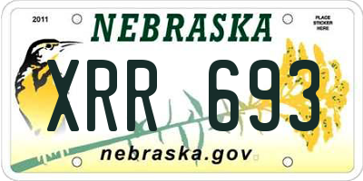 NE license plate XRR693
