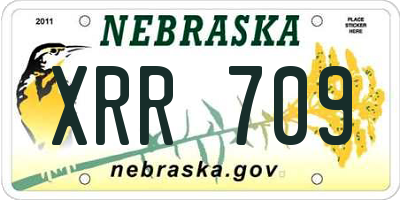 NE license plate XRR709