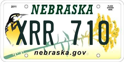 NE license plate XRR710