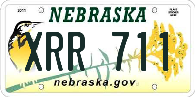 NE license plate XRR711