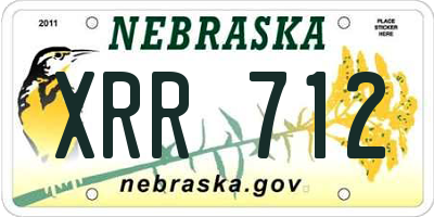 NE license plate XRR712
