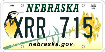 NE license plate XRR715