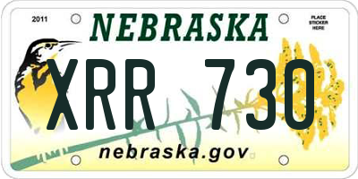 NE license plate XRR730