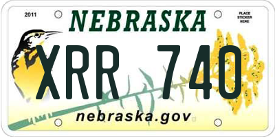 NE license plate XRR740