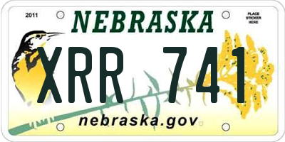 NE license plate XRR741