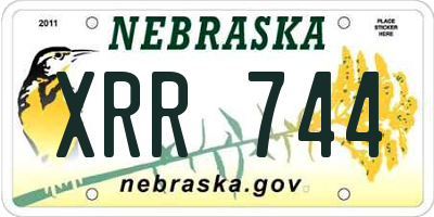 NE license plate XRR744