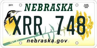 NE license plate XRR748