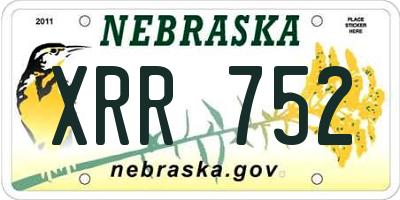 NE license plate XRR752
