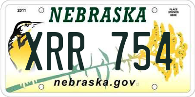 NE license plate XRR754