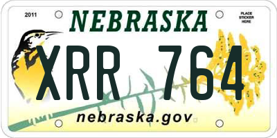 NE license plate XRR764