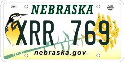 NE license plate XRR769