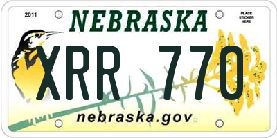 NE license plate XRR770