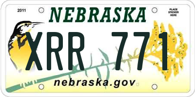 NE license plate XRR771