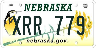 NE license plate XRR779
