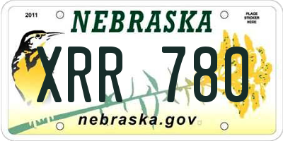 NE license plate XRR780