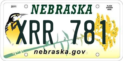 NE license plate XRR781
