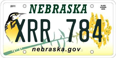NE license plate XRR784