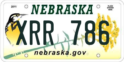 NE license plate XRR786