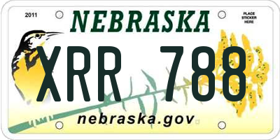 NE license plate XRR788
