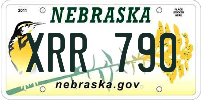 NE license plate XRR790