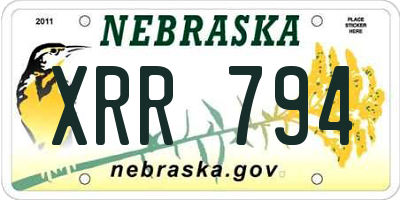 NE license plate XRR794