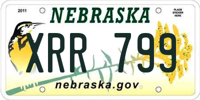 NE license plate XRR799