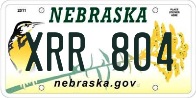 NE license plate XRR804