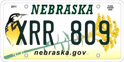 NE license plate XRR809