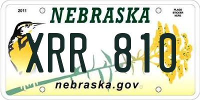 NE license plate XRR810