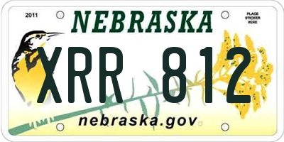 NE license plate XRR812