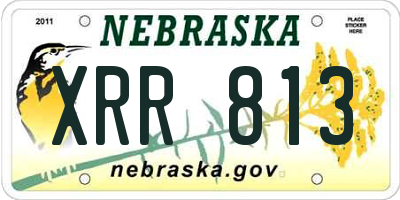 NE license plate XRR813