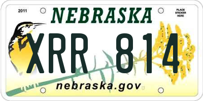 NE license plate XRR814