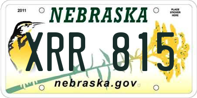 NE license plate XRR815