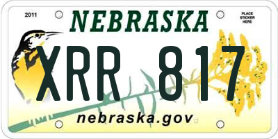 NE license plate XRR817