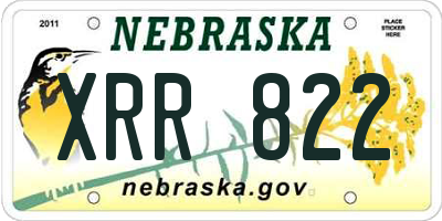 NE license plate XRR822