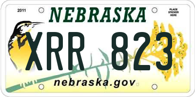 NE license plate XRR823