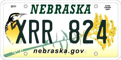 NE license plate XRR824