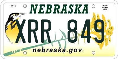 NE license plate XRR849