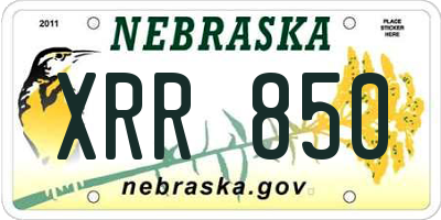 NE license plate XRR850