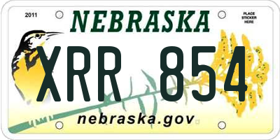 NE license plate XRR854