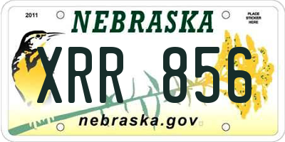 NE license plate XRR856