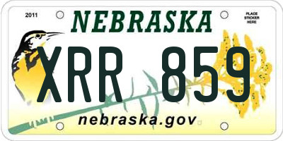 NE license plate XRR859