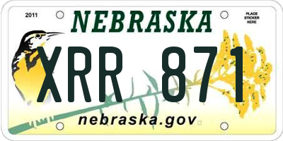 NE license plate XRR871