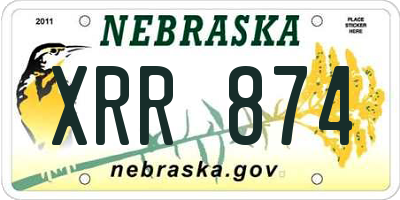 NE license plate XRR874