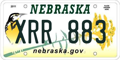 NE license plate XRR883