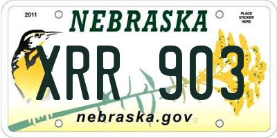 NE license plate XRR903