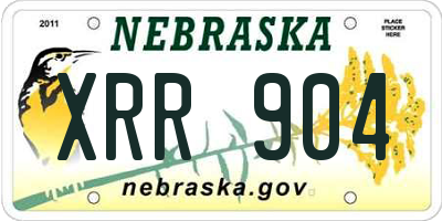 NE license plate XRR904