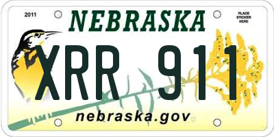 NE license plate XRR911